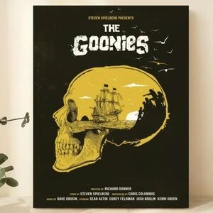 "The Goonies" Skull & Pirate Ship Canvas Print - Spielberg Classic Wall Art